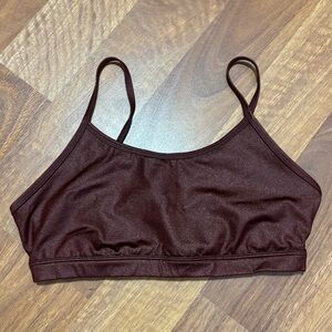 Reebok maroon metallic sports bra